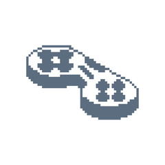 Gamepad pixel art icon. Joystick 8bit. Video game Old school control lever