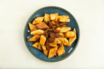 Flavor naan Fried meat