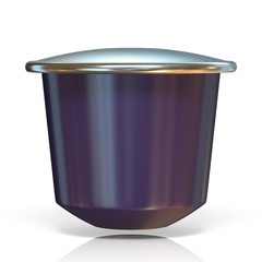 Purple coffee capsule Front view 3D