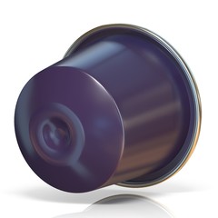 Purple coffee capsule Side view 3D