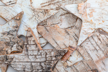 Beautiful background of birch wood stars in light tones