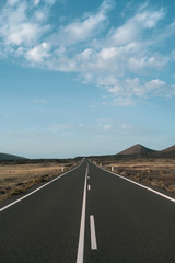 Road in the volcanic area of Lanzarote, Spain