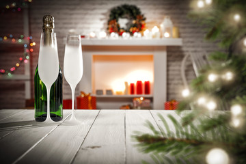 Table background and New Year time decoration 