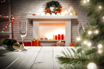 Table background and New Year time decoration 