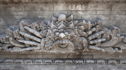 Decorative elements on the Indonesian temple.