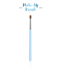Blue vector illustration of a beauty utensil cosmetic brush.