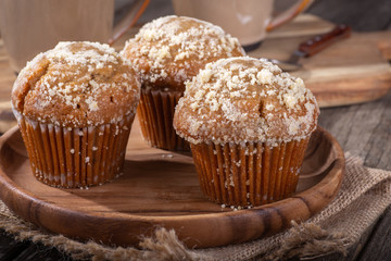 Plate of Delicious Banana Nut Muffins