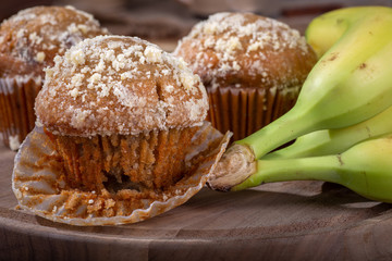 Closeup of a Banana Nut Muffin