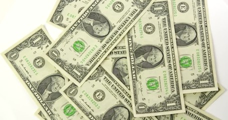 US Dollar Bills Top View