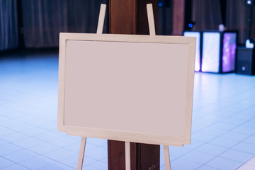 White plate for a Seating chart.