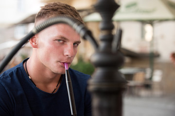 Because Iam fan of staying in shape. Muscular mans style. Handsome man wear casual fashion clothes. Muscular fashion model. Athletic healthy man outdoor. Handsome man with fashionable haircut