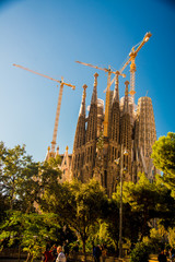 La Sagrada Familia in Barcelona, Spain. It is on the part of UNESCO World Heritage site by an artist Antoni Gaudi.