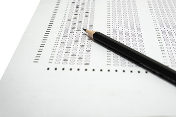 choice answer sheet and pencil