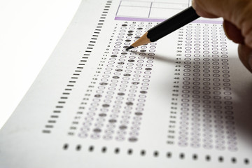 choice answer sheet and pencil