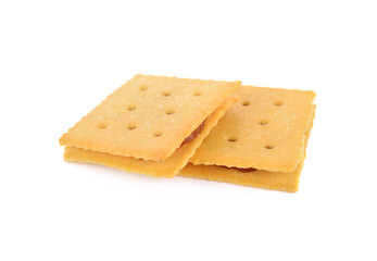 pineapple square biscuit on white background