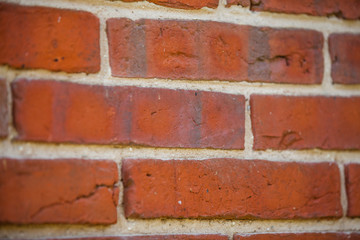 Obraz premium Closeup of empty red brick wall. Old and textured.