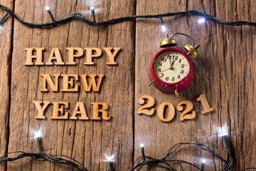 Happy New Year - Wooden background