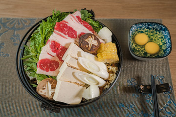American fat cow shouxi pot with blue and yellow eggs