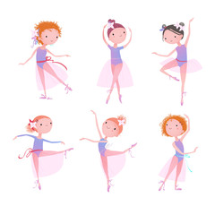 Set of ballet dancers. Vector illustration.