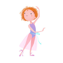 Little ballet dancer. Vector illustration.
