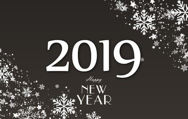 Fototapeta na wymiar New Year 2019 and Merry Christmas holiday background concept vector illustration.