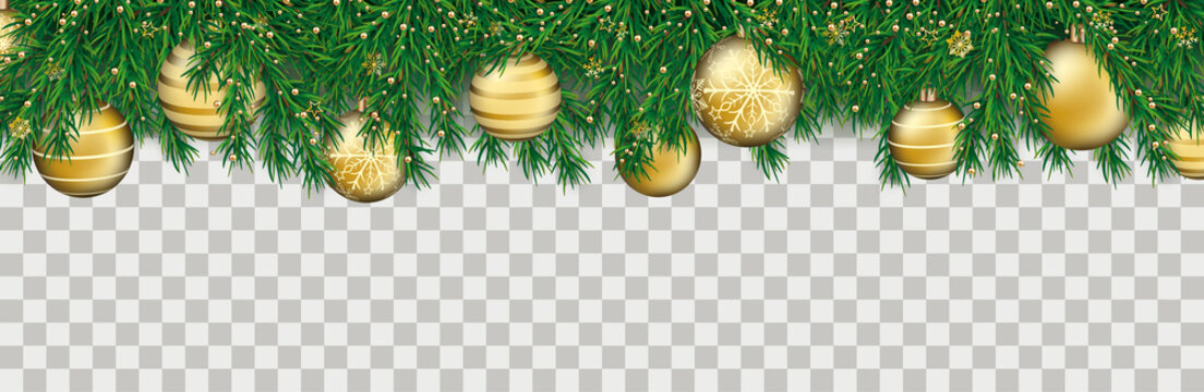 Christmas Green Branches Transparent