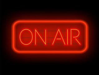 On air neon glowing sign on a dark background. Vector illustration. © TanyaFox