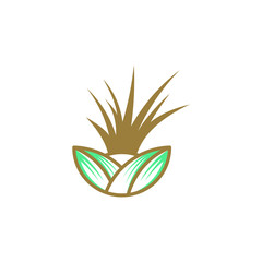 grass logo template design vector illustration