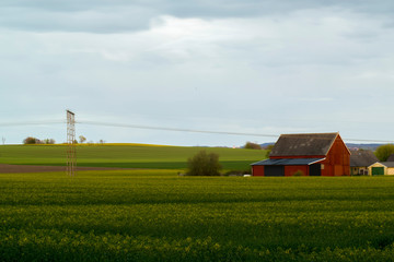 rural landscape with barn