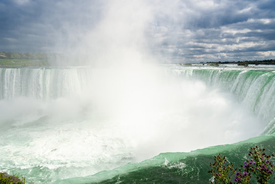 Niagara waterfall of Canadian horseshoe Falls in Canada