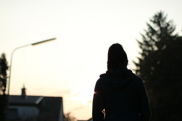 silhouette of a girl