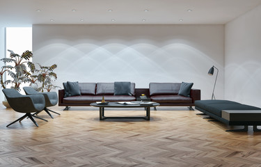 Obraz na płótnie Canvas large luxury modern bright interiors Living room illustration 3D rendering computer digitally generated image