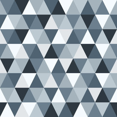 Fototapeta premium Triangles seamless pattern. Abstract background. Simple shapes. Grayscale.
