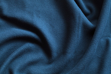 Texture of fleece, blue soft fabric