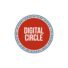 Fototapeta na wymiar Digital Circle digital technology background, futuristic element design, binary circles. vector illustration isolated on white background.
