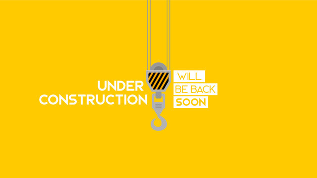 simple under construction sign in yellow background