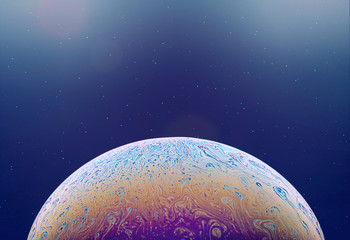 Abstract Colorful Semi Circle Soap Bubble / Planet in Space