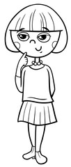 girl character cartoon coloring book