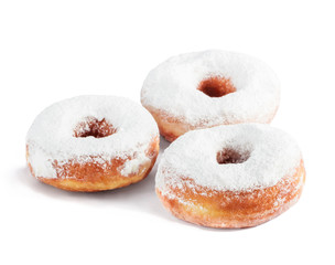 White Donut isolated on white background