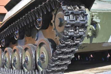 Tank continuous track and wheels. New cold war concept.