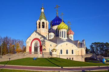 The construction of the temple of St. Prince Igor of Chernigov was begun in 2010. In 2012, the temple was opened. Architect Alexander Shipkov. Russia, Moscow, October 2018