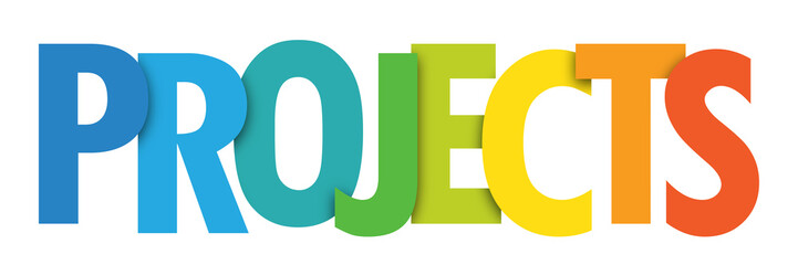 PROJECTS colorful typographic banner 