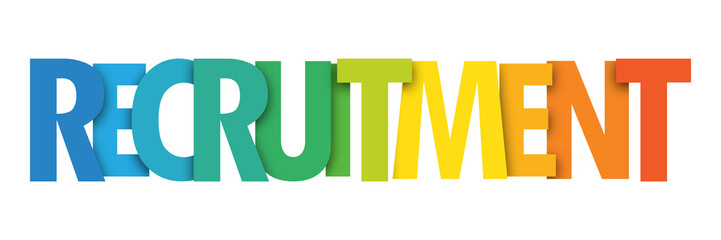 RECRUITMENT colorful typographic banner