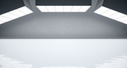 Abstract background with light box on top. 3d rendering.