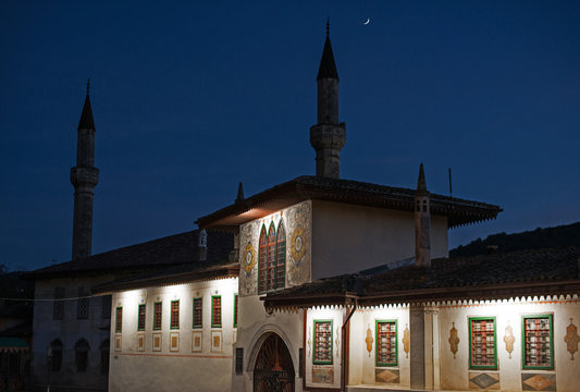 Khan Palace Bakhchisaray Crimea in evening