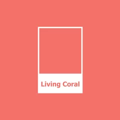 Vektor von Living Coral Color in CMYK Die Farbe des Jahres 2019 © charnsitr