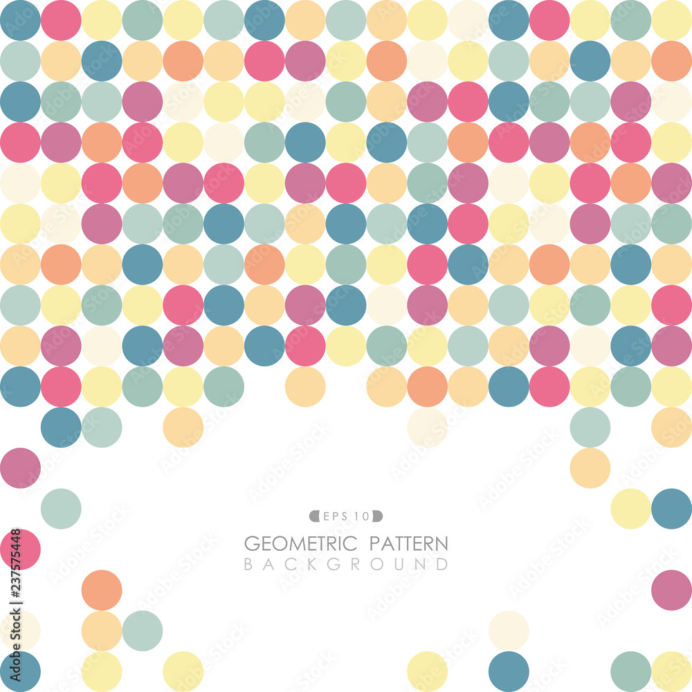 Poster Abstract colorful round cube pattern background.