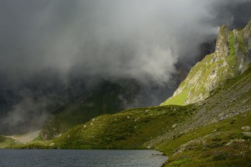 Cloud in mountains