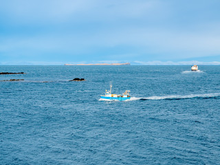Seascape view at Stykkisholmur lighthouse hill, Iceland