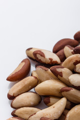 brazil nut on a white acrylic background
